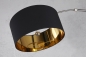 Preview: Bogenlampe EMELY 180cm - schwarz gold Retro Bogenleuchte