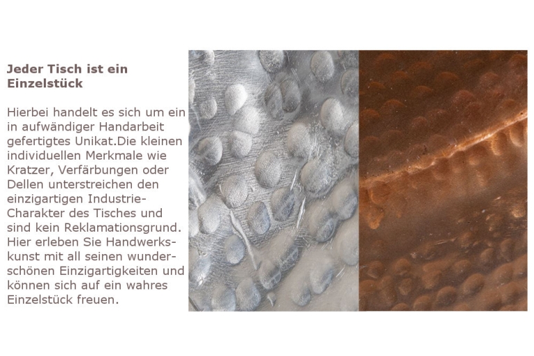 Couchtisch ORIENT 60cm - kupfer - Handmade