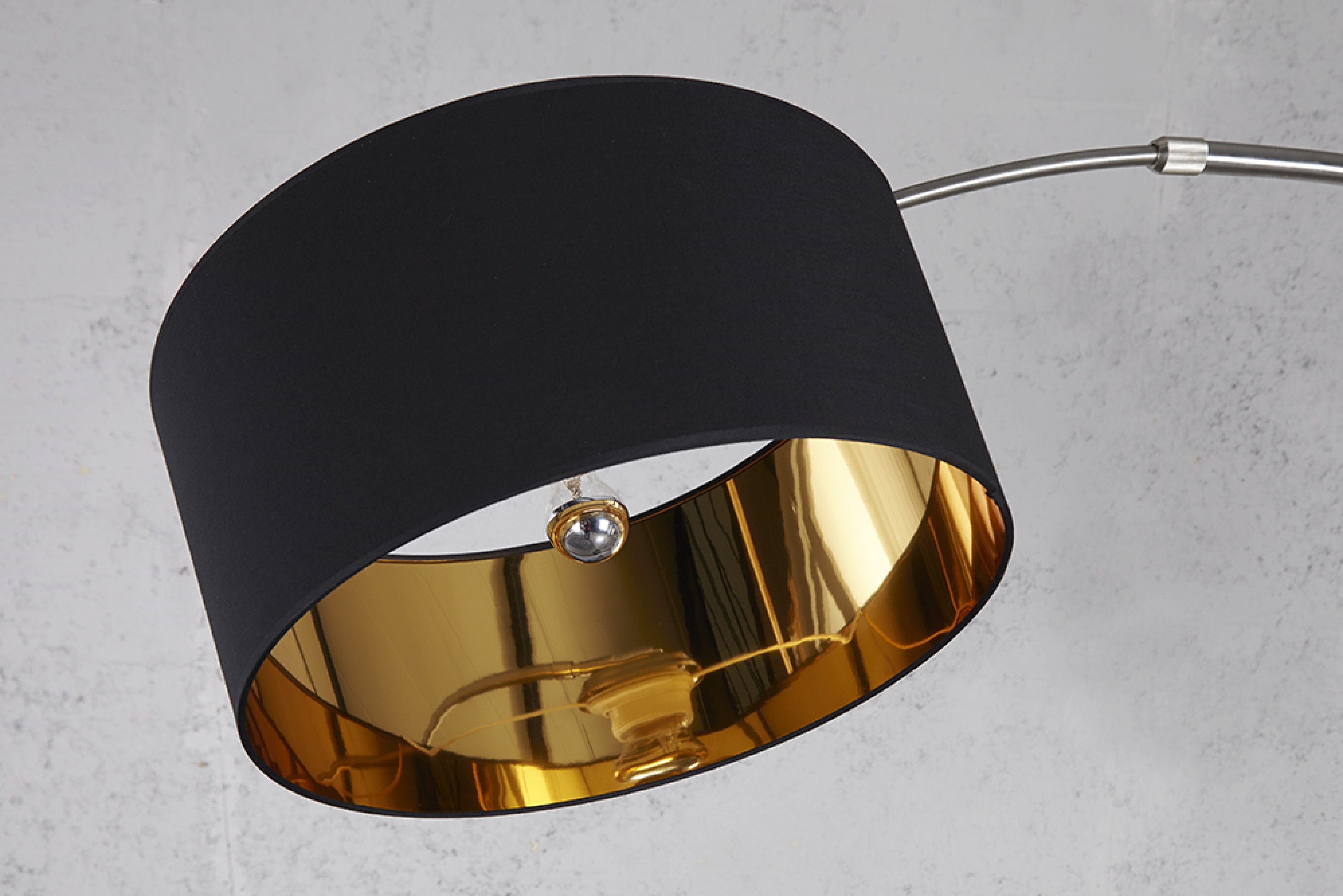 Bogenlampe EMELY 180cm - schwarz gold Retro Bogenleuchte