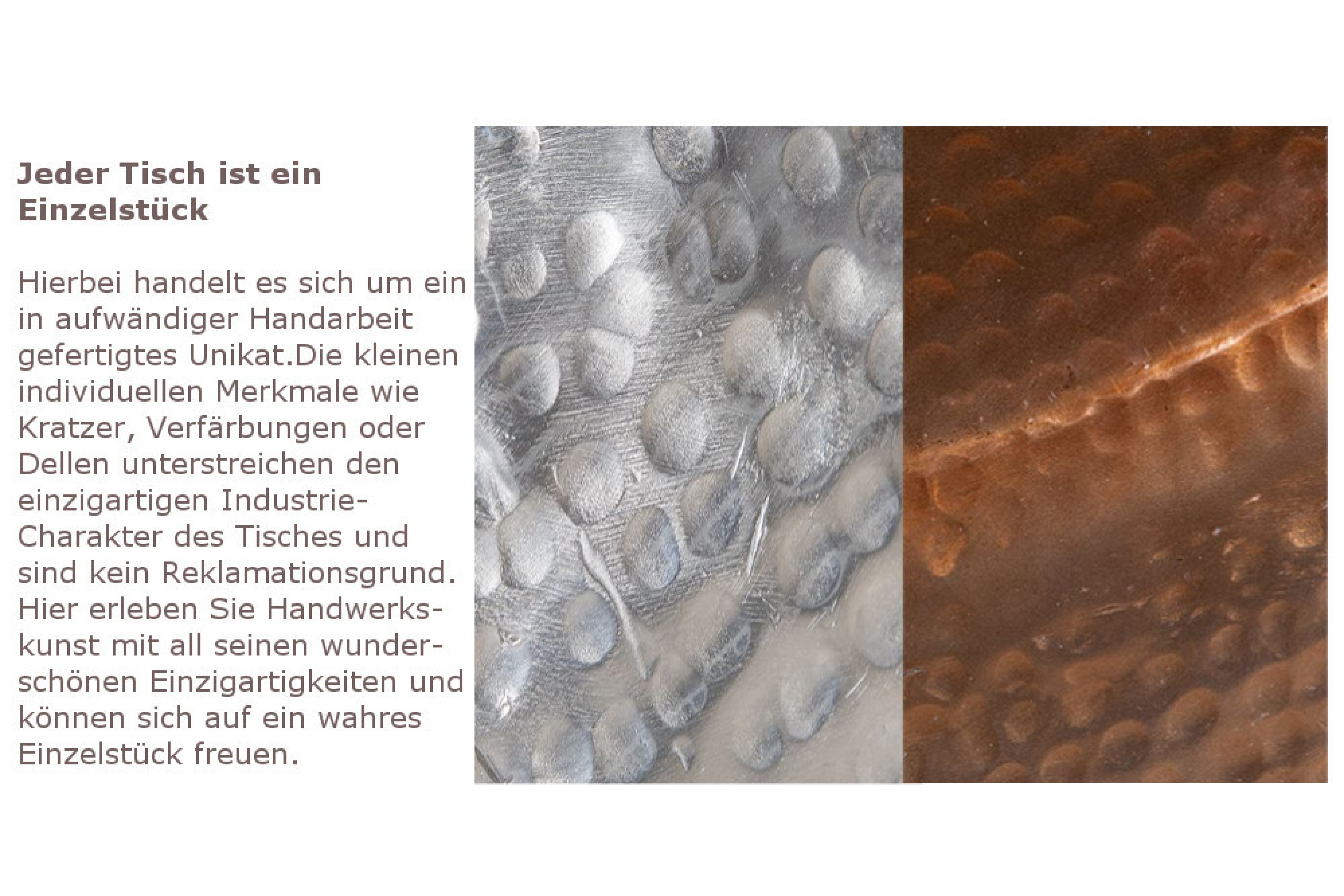 Couchtisch ORIENT 60cm - silber - Handmade